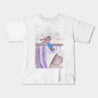 Skater Girl2 Mixed Media Art Kids T-Shirt